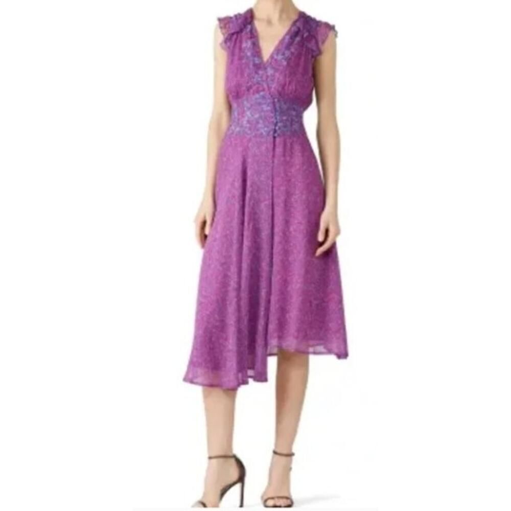 ba&sh Meryl Asymmetrical Flowy Dress Women’s Size S Missing Button